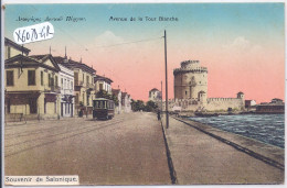 GRECE- SOUVENIR DE SALONIQUE- AVENUE DE LA TOUR BLANCHE- TRAMWAY - Griechenland