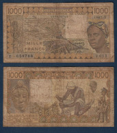 1000 Francs CFA, 1987 T, Togo, T.015, T 658788, Oberthur, P#_07, Banque Centrale États De L'Afrique De L'Ouest - West African States