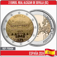 F0040# España 2024. 2 €. Patrimonio De La Humanidad. Real Alcázar De Sevilla (SC) - Espagne