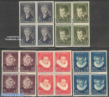 Netherlands 1956 Child Welfare 5v, Blocks Of 4 [+], Mint NH - Ongebruikt
