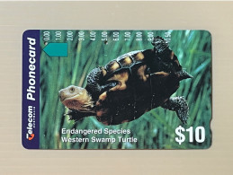 Australia Phonecard, Endangered Species Western Swamp Turtle, 1 Used Card - Australien