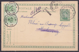 EP CP 5c Vert (N°137) Càd HAINE-ST-PIERRE /26 XII 1919 Pour MORLANWELZ Taxée 2x 5c TTX Surch. "MORLANWELZ" Càd "MORLANWE - Cartes Postales 1909-1934