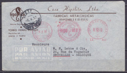 Portugal - L. "Casa Hipolito / Fabricas Metalurgicas" Affr. Flam. Mécanique 03$30 / CORREIOS /-8.4.1957/ TORRES VEDRAS"  - Brieven En Documenten