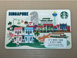 Singapore STARBUCKS Coffee Gift Card, Iconic Landmark Merlion, Set Of 1 Used Card - Singapur