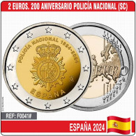 F0041# España 2024. 2 €. 200 Aniversario Policía Nacional (SC) - Spain