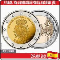 F0041# España 2024. 2 €. 200 Aniversario Policía Nacional (SC) - España