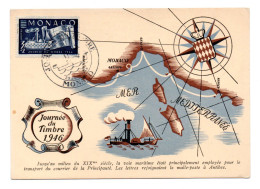 Carte 1er Jour MONACO  Oblitération MONACO 23/06/1946 - Maximumkaarten