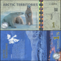 Arctic Territories 1 1/2 Dollars. 2014 Polymer Unc. Banknote Privat Issue - Autres & Non Classés