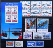 GROENLANDIA - IVERT AÑO 1998 COMPLETO NUEVOS ** - 15 SELLOS + 1 HOJA BLOQUE LOS DE LA FOTO - Unused Stamps