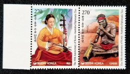 Korea Australia Joint Issue Year Of Friendship 2011 Musical Instruments Music (stamp) MNH - Corée Du Sud