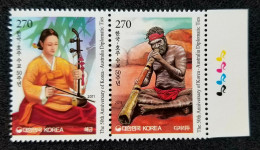 Korea Australia Joint Issue Year Of Friendship 2011 Musical Instruments Music (stamp Color Code) MNH - Corée Du Sud