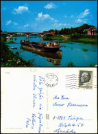 Sisak Sisak (Sziszek / Sisek) Panorama-Ansicht, Brücke Frachtschiff Fluss 1970 - Croatie