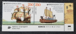 Korea Portugal Joint Issue 50th Diplomatic Relations 2011 Sailing Ship (stamp Logo) MNH - Corea Del Sur