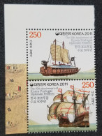 Korea Portugal Joint Issue 50th Diplomatic Relations 2011 Sailing Ship (stamp Margin) MNH - Korea, South