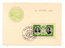 Carte 1er Jour MONACO Oblitération MONACO 19/04/1956 - Poststempel