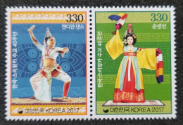 Korea Sri Lanka Joint Issue 40th Diplomatic Relations 2017 Dance Costumes Dancing (stamp) MNH - Corée Du Sud