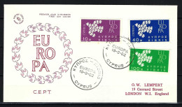 ZYPERN FDC Mit Komplettsatz Der Europamarken 1962 (3) - Siehe Bild - Covers & Documents