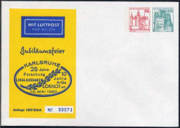 ALLEMAGNE - KARLSRUHE / ENTIER POSTAL PRIVE 2 FIGURINES IMPRIMEES NUMEROTE (ref 8352) - Enveloppes Privées - Neuves