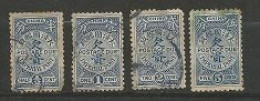 CHINE / TAXE N° 7 + N° 8 + N° 9 + N° 11 OBLITERE  - Used Stamps