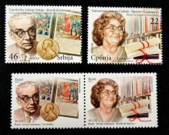 Brazil Serbia Joint Issue Relations 2011 Nobel Writer (stamp Pair) MNH - Nuovi