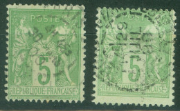 France  102 Et 106  Ob  TB  - 1898-1900 Sage (Tipo III)