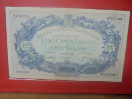 BELGIQUE 500 Francs 1939 Circuler COTES:20-40-100 EURO (B.33) - 500 Francos-100 Belgas