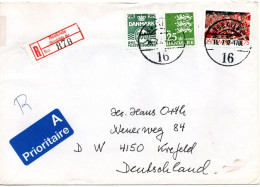 76276 - Dänemark - 1992 - 25Kr Wappen MiF A R-Bf ROSKILDE -> Deutschland - Storia Postale