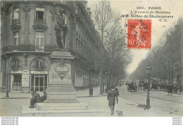 PARIS VIII AVENUE DE MESSINE ET STATUE DE SHAKESPEARE - Arrondissement: 08