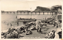 ROYAUME-UNI - Teignmouth Beach And Pier - Vue Sur Une Plage - Une Barque - Animé - Carte Postale Ancienne - Andere & Zonder Classificatie