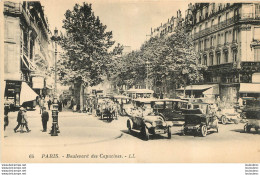 PARIS BOULEVARD DES CAPUCINES ET VIEILLES AUTOMOBILES - Paris (02)