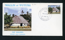 WALLIS ET FUTUNA : FDC : FALÉ WALLISIEN    N° Yvert 302 Obli. 1er JOUR MATA-UTU Du 20/1/83 - FDC