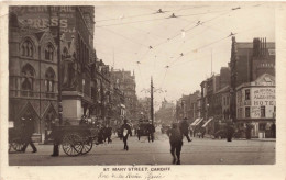 ROYAUME-UNI - St Mary Street Cardiff - Rue De La Reine Marie - Animé - Vue Générale - Carte Postale Ancienne - Altri & Non Classificati