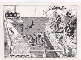 Art Card Dessin Surrealisme Arts Et Metiers  1921 1925 Noms Etudiants  Plongeon - Scuole