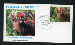 POLYNÉSIE : FDC : COURONNES POLYNÉSIENNES    N° Yvert 207 Obli. 1er JOUR PAPEETE Du 19/10/83 - FDC