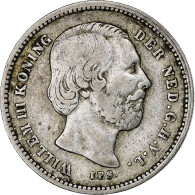 Pays-Bas, William III, 25 Cents, 1887, Rare, Argent, TB+, KM:81 - 1849-1890 : Willem III