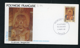 POLYNÉSIE : FDC : ART RELIGIEUX    N° Yvert 197 Obli. 1er JOUR PAPEETE Du 9/3/83 - FDC