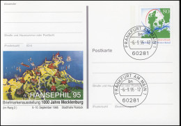 PSo 38 Briefmarkenausstellung HANSEPHIL 1995, VS-O Frankfurt 06.09.1995 - Postkarten - Ungebraucht