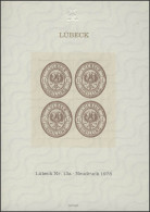 Sonderdruck Lübeck Nr. 13a Viererblock Neudruck 1978 - Privados & Locales