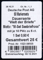 FB 113I Welt Der Briefe: Seebriefrose 5 Cent, Folienblatt-BANDEROLE Code Lang - 2011-2020