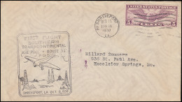 Erstflug FIRST FLIGHT SOUTHERN TRANSCONTINENTAL ROUTE 53, Shreveport 15.10.1930 - Altri & Non Classificati