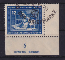 DDR 1951 Tag Der Briefmarke Mi-Nr. 295 DV Eckrandstück UR  Gestempelt - Gebraucht