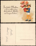 Ansichtskarte  Glückwunsch - Muttertag Kind Mit Blumen 1928 - Fête Des Mères