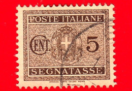 ITALIA - 1934 - Usato - Fascio Littorio - Segnatasse - Filigrana Corona - 5 C. - Impuestos