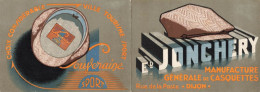 Dijon * Manufacture De Casquettes Ed JONCHERY Rue De La Poste * Carte Double Publicitaire Ancienne Illustrateur - Dijon