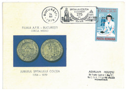 COV 92 - 313 Hospital COLTEA, Romania - Cover - Used - 1979 - Médecine