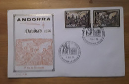 ANDORRA ESPAÑOLA  NAVIDAD FDC/SPD 1976 - Storia Postale