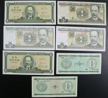 7x Kuba Cuba: 5x 1 Peso + 1x 5 Pesos - Cuba