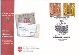 AUSTRIA TRAIN TICKET  , SPECIAL COVERS 2003 - Tram