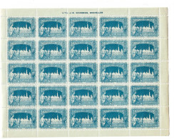 Exposition Internationale 1897 Bruxelles 3 Planches De 25 Timbres Lith. Goossens Bruxelles Erinnophilie - Erinnofilia