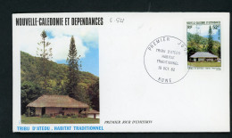 NOUVELLE CALÉDONIE : FDC : HABITAT DE LA TRIBU D'ATEOU    N° Yvert 461 Obli. 1er JOUR NOUMÉA Du 13/10/82 - FDC